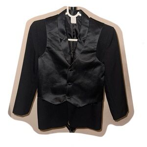 Boys Black Suit, Vest, and Pants Set